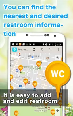 Emergency"Restroom search map" android App screenshot 4